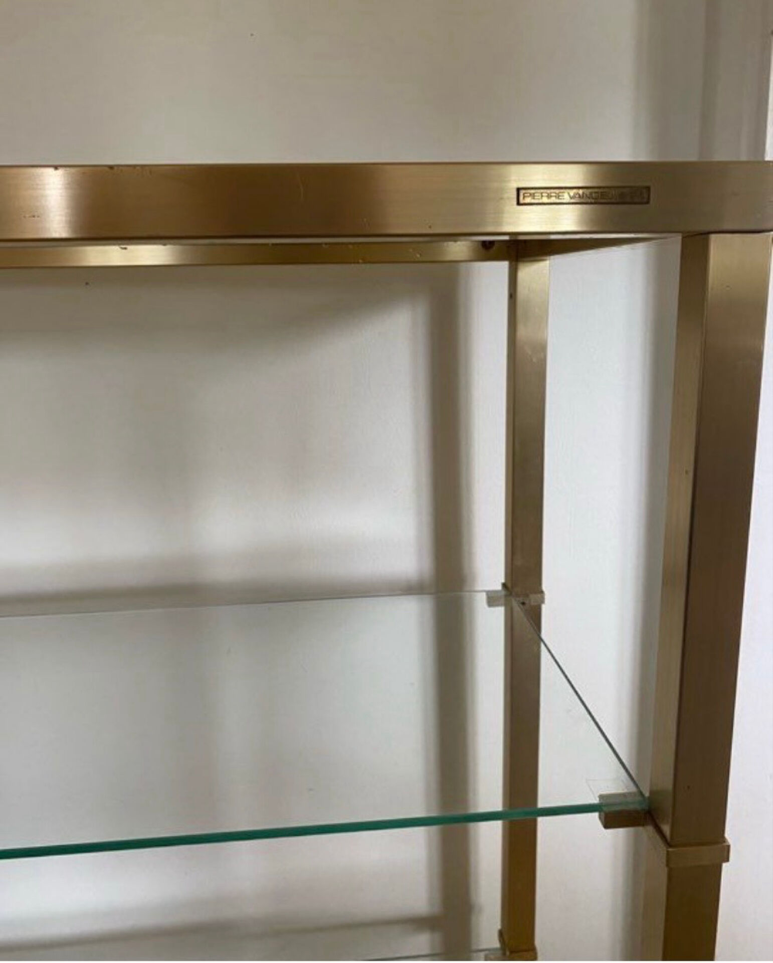 Magnificent vintage shelf by Pierre Vandel, signed.