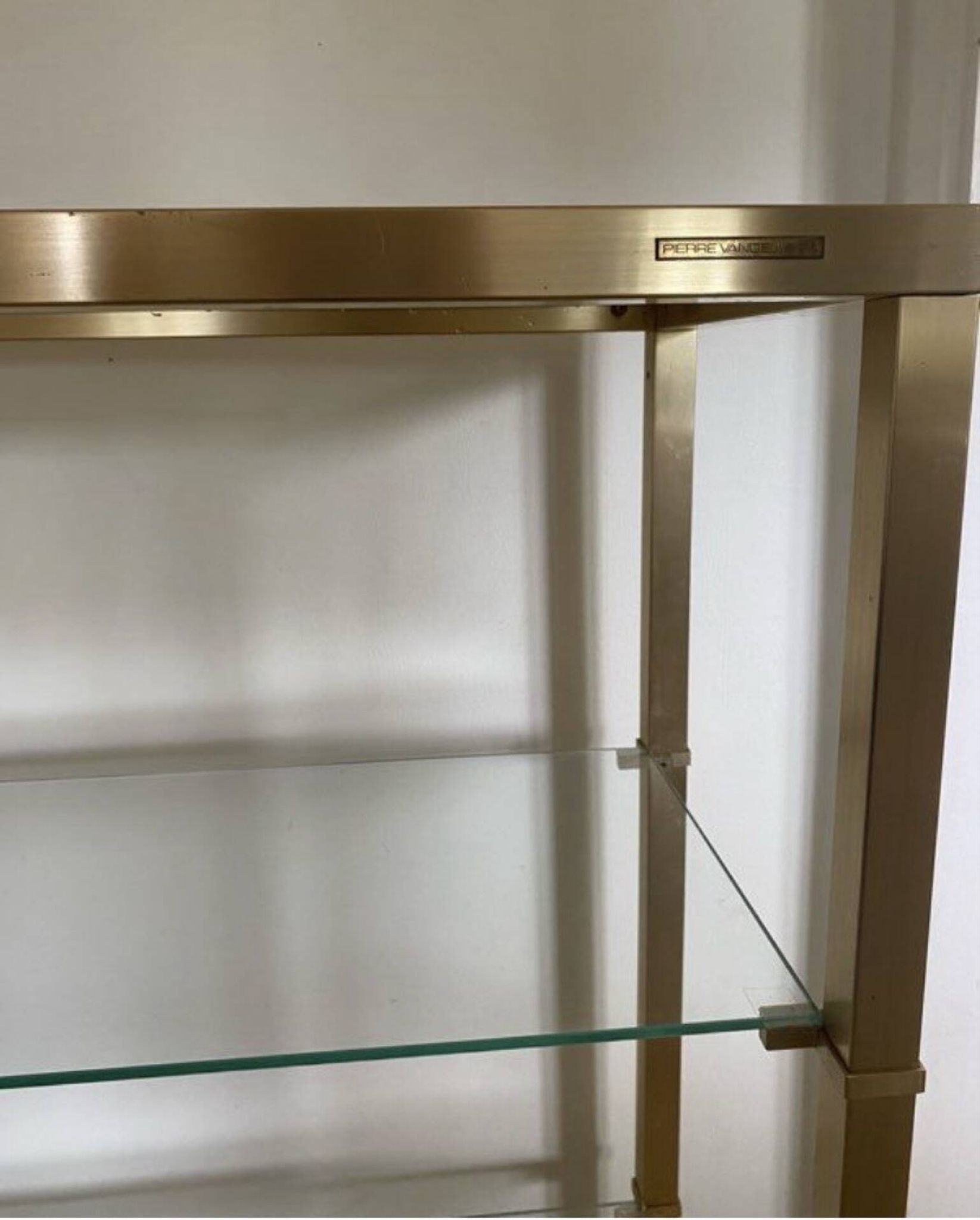 Magnificent vintage shelf by Pierre Vandel, signed.
