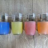 Lot de verres orangeade givrés multicolores