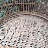 Cage à perroquet ancienne en rotin 85 cm de haut