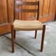 Set of 6 brown Scandinavian chairs in wood and cord by Niels O. Møller, 1950s