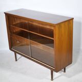 Showcase Cabinet 1960s Sideboard Sliding Door Walnut