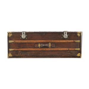 Malle française en bois et cuir