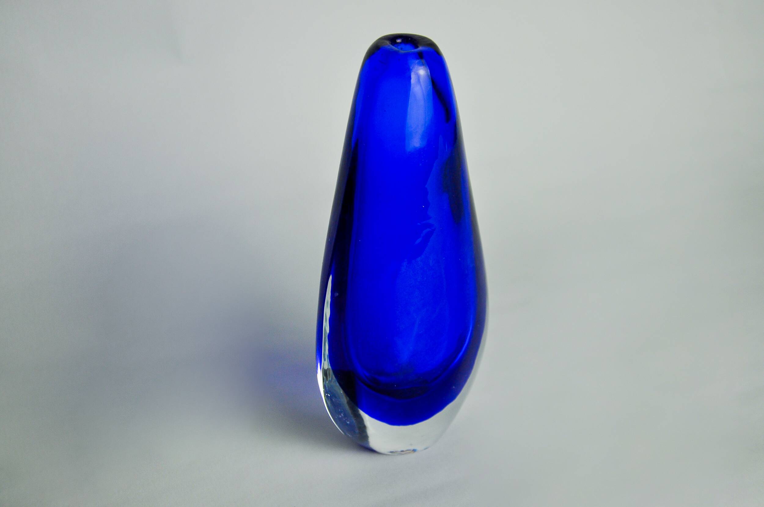 BLUE SOMMERSO VASE, MURANO GLASS, ITALY, 1970