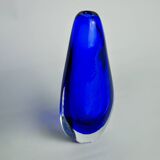 BLUE SOMMERSO VASE, MURANO GLASS, ITALY, 1970