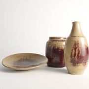 Unique Oxblood Glazed Stoneware Pieces, By Henning Nilsson, Set of 3