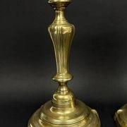 Pair of gilded bronze candlesticks from the Regency period, 18th century.