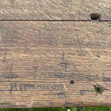 Old school desk in wood and cast iron