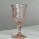 6 pink twisted glass shot glasses
