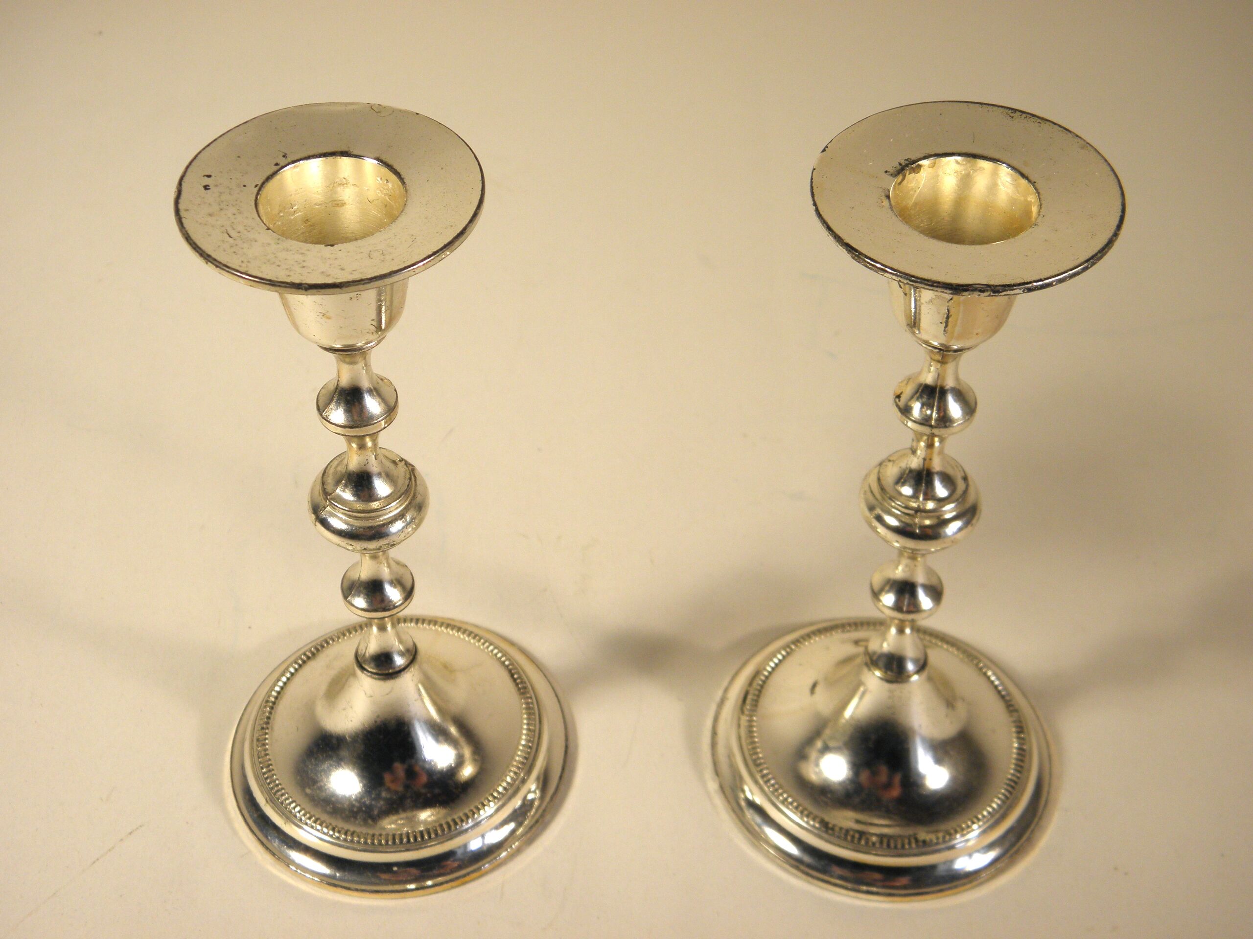 Pair of silver candle holders