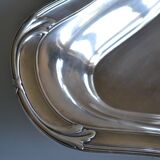Flat basket cup in silver metal