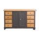 Side chest of drawers with drawers and hinged doors, fully restored