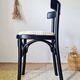 Chaise bistrot bois courbé noir assise rayures