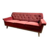 Mid-century modern three-seater velvet sofa, Swedish 1950s–1960s