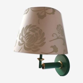 Metal wall lamp with fabric lampshade 1980