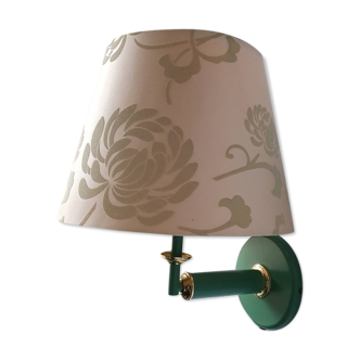 Metal wall lamp with fabric lampshade 1980