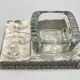 SKLO UNION Ashtray with pestle • 1960 • Czechoslovakia • Pressed glass