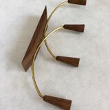 Teak and brass candlestick 1960s