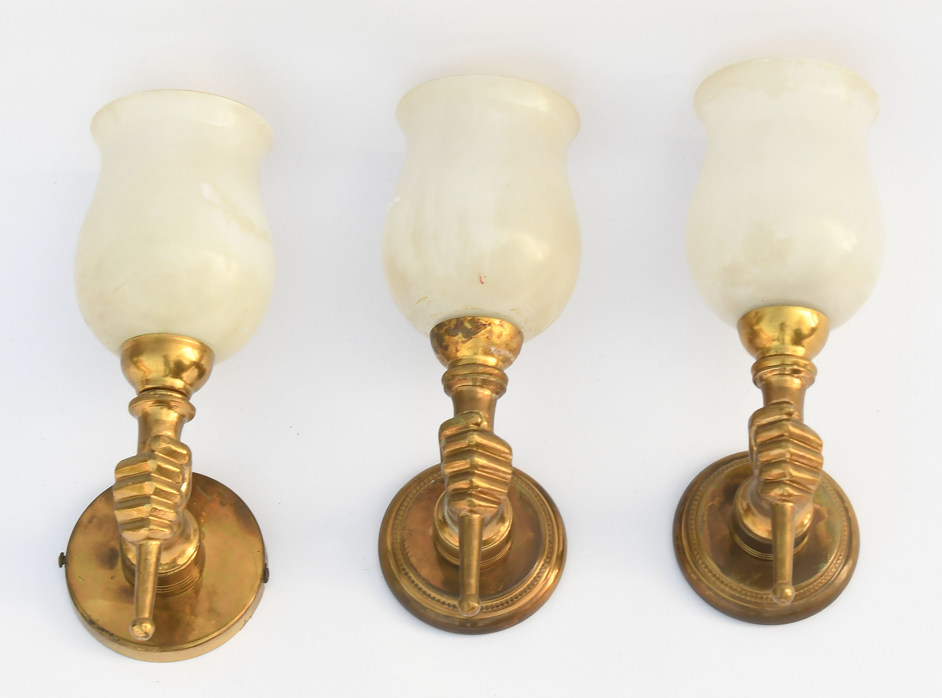 Set of 3 torchlight hand sconces
