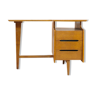Jacques Hauville, tripod oak desk, 1950