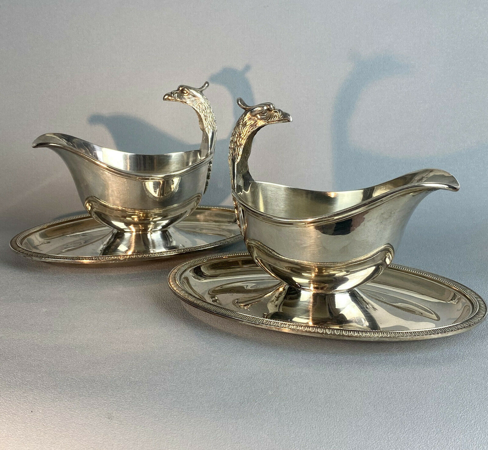 Pair of gooseneck sausages model Malmaison by Maison Christofle XXth