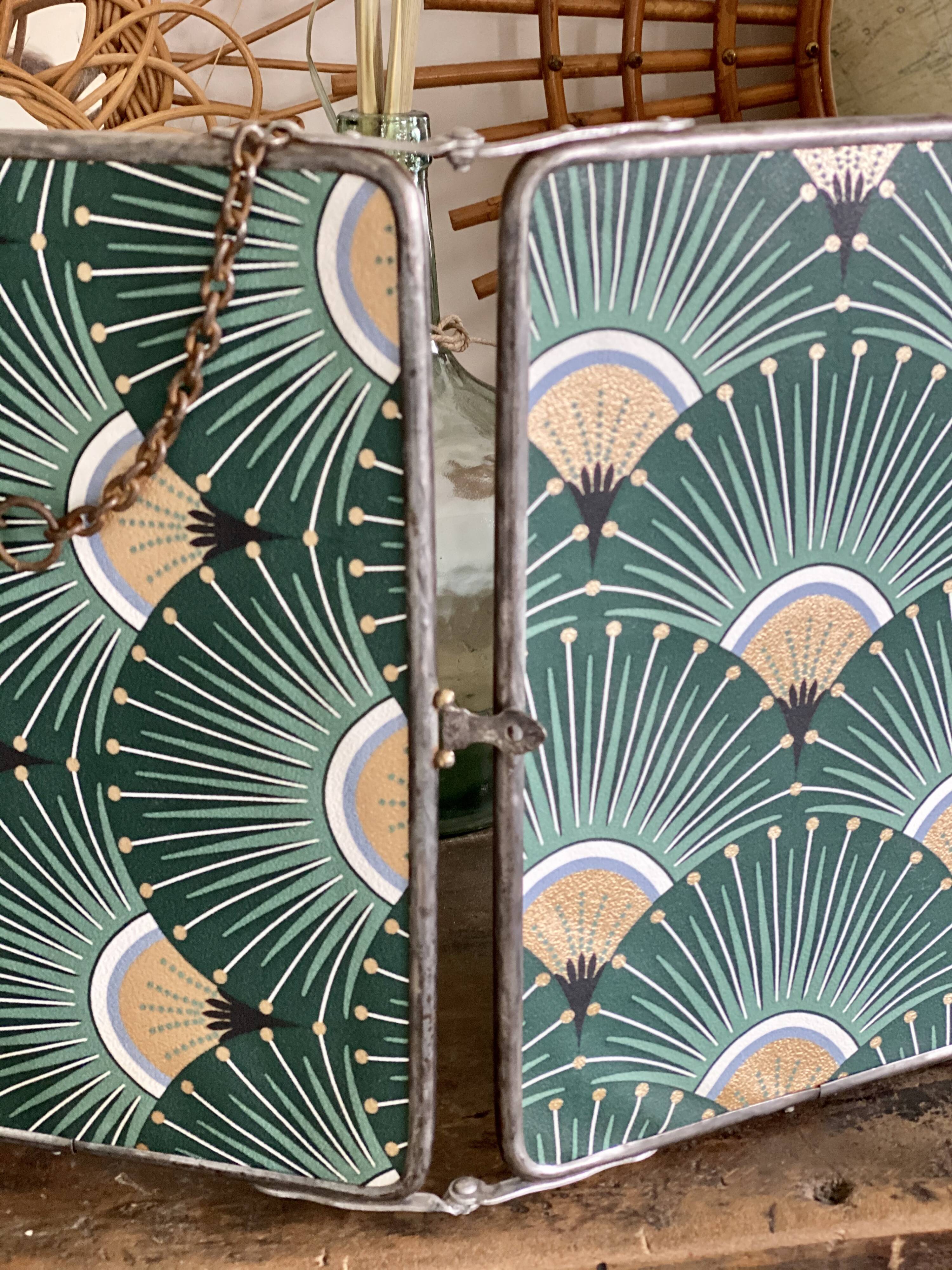 Vintage triptych barber mirror