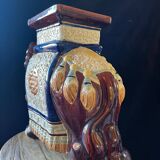 Vintage 70s xl ceramic elephant plant pot - brown