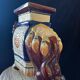 Vintage 70s xl ceramic elephant plant pot - brown