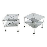 Vintage Postmodern Glass Carts by Bruno Munari, Italy, 1972