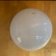 Vintage Ceiling Light Opaline White Ball + Aluminium Support 50s #E