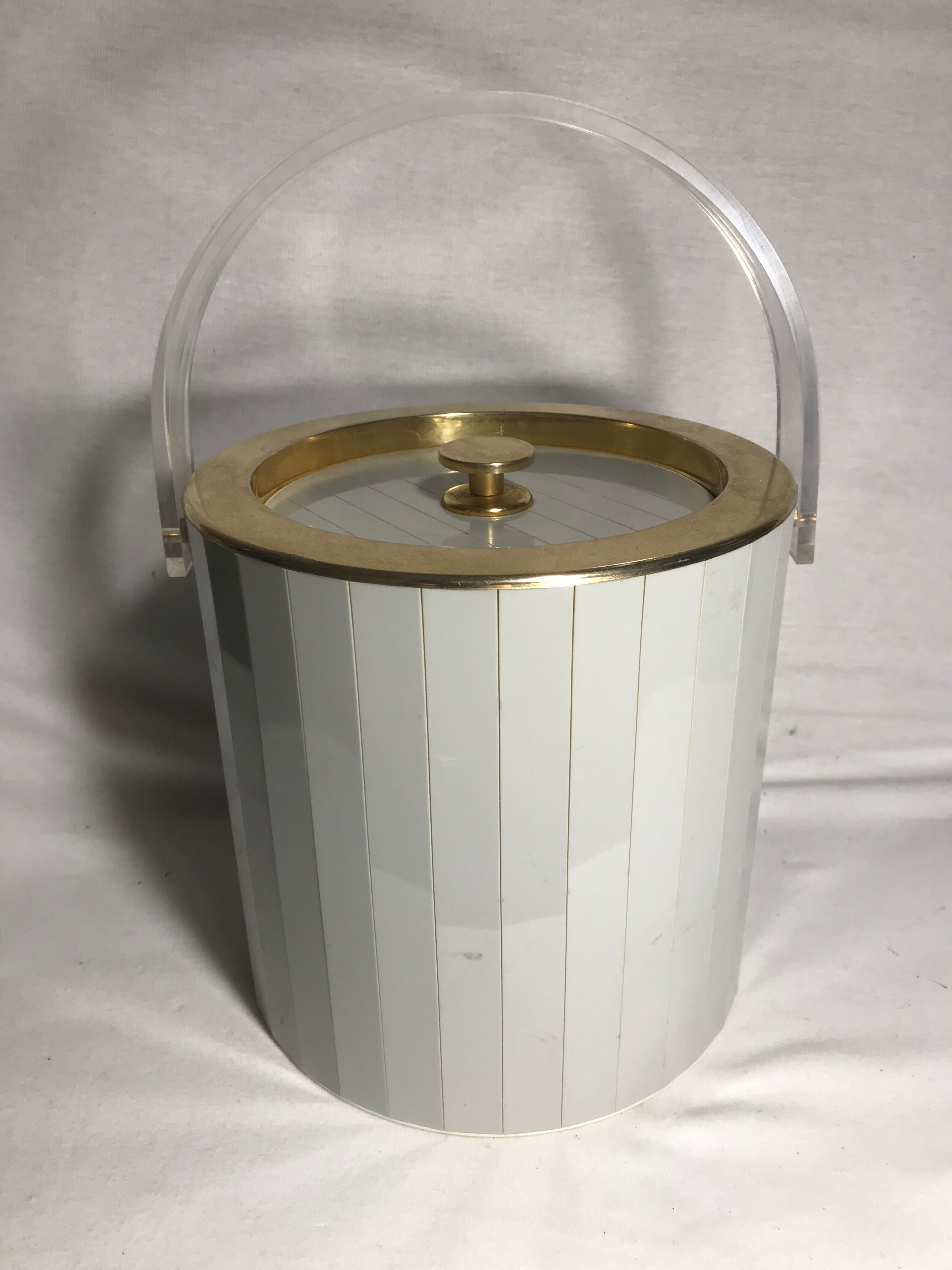 Former The Turnwald Collection International grey & gold vintage ice bucket