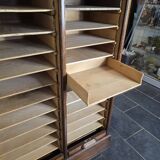 Solid oak double curtain filing cabinet