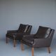 x2 Danish leather armchairs by Georg Thams, Denmark 1960s