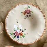 4 Serving Dishes with Painted Flowers Faïencerie de Longchamp Monaco 1960s