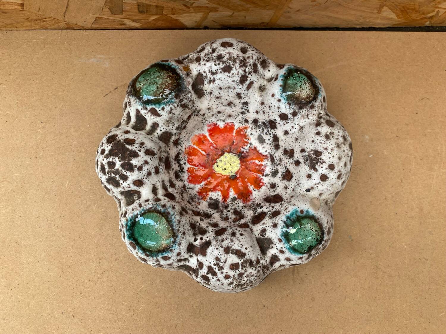 Antique Ashtray VALLAURIS Style Speckled Ceramic Vintage