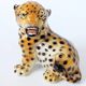 Porcelain leopard statuette, Ronzan, Italy, 1950s