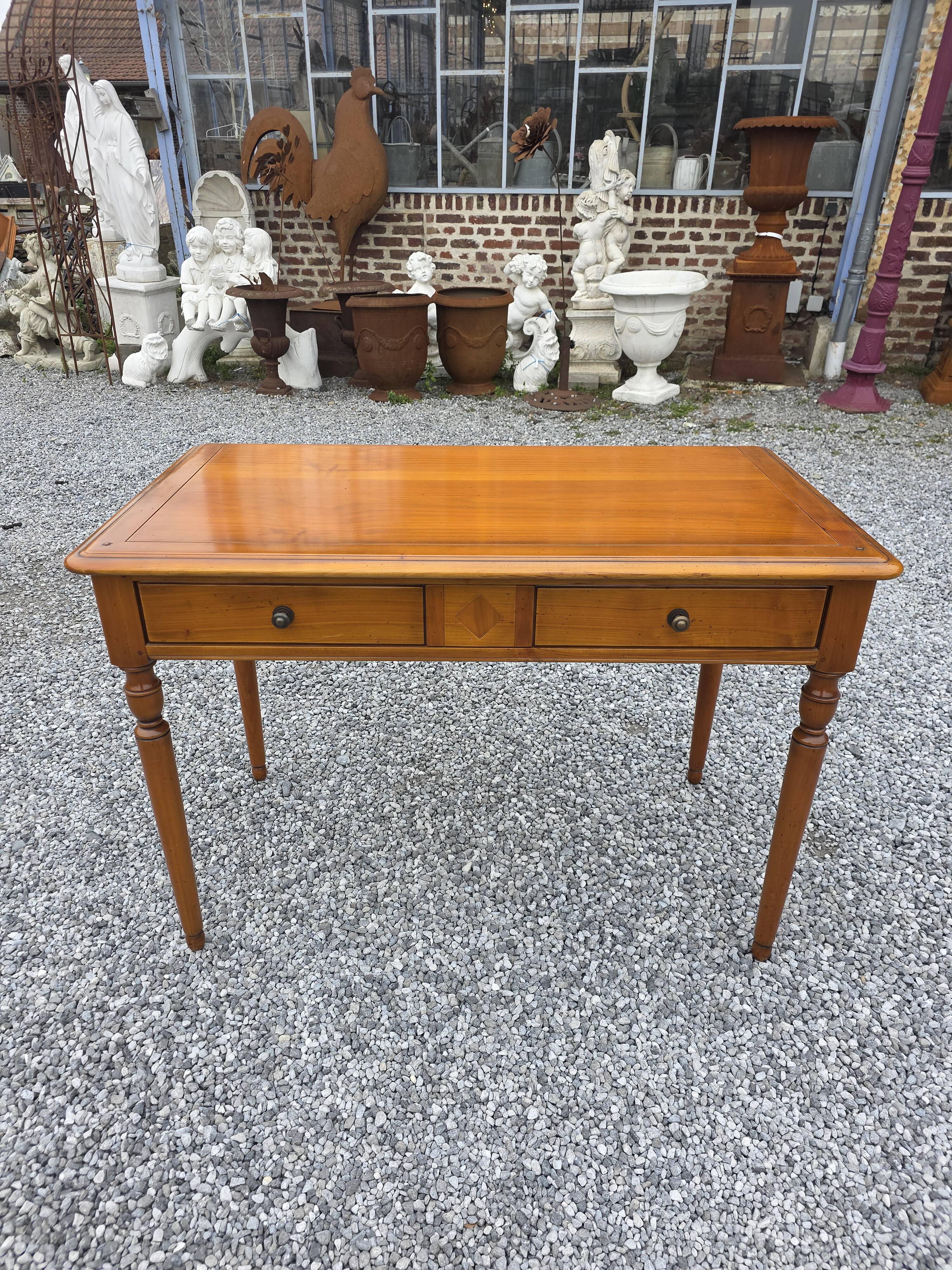 Mid-20th century solid cherry wood desk