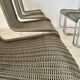 Lot de 8 chaises tubulaire design Tecta style bauhaus métal et cannage gris vintage année 80