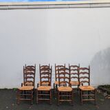Set of 8 straw chairs