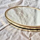 Vintage oval mirror with brass border - EDIL