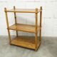 Scandinavian rectangular shelf from the 1960s, made of solid pine with round pencil legs.