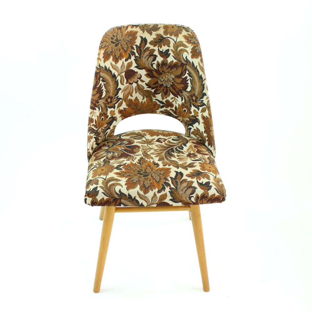 Vintage dining chair in bold flower pattern, 1960s