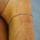 Fauteuil club vintage en cuir de mouton cognac clair