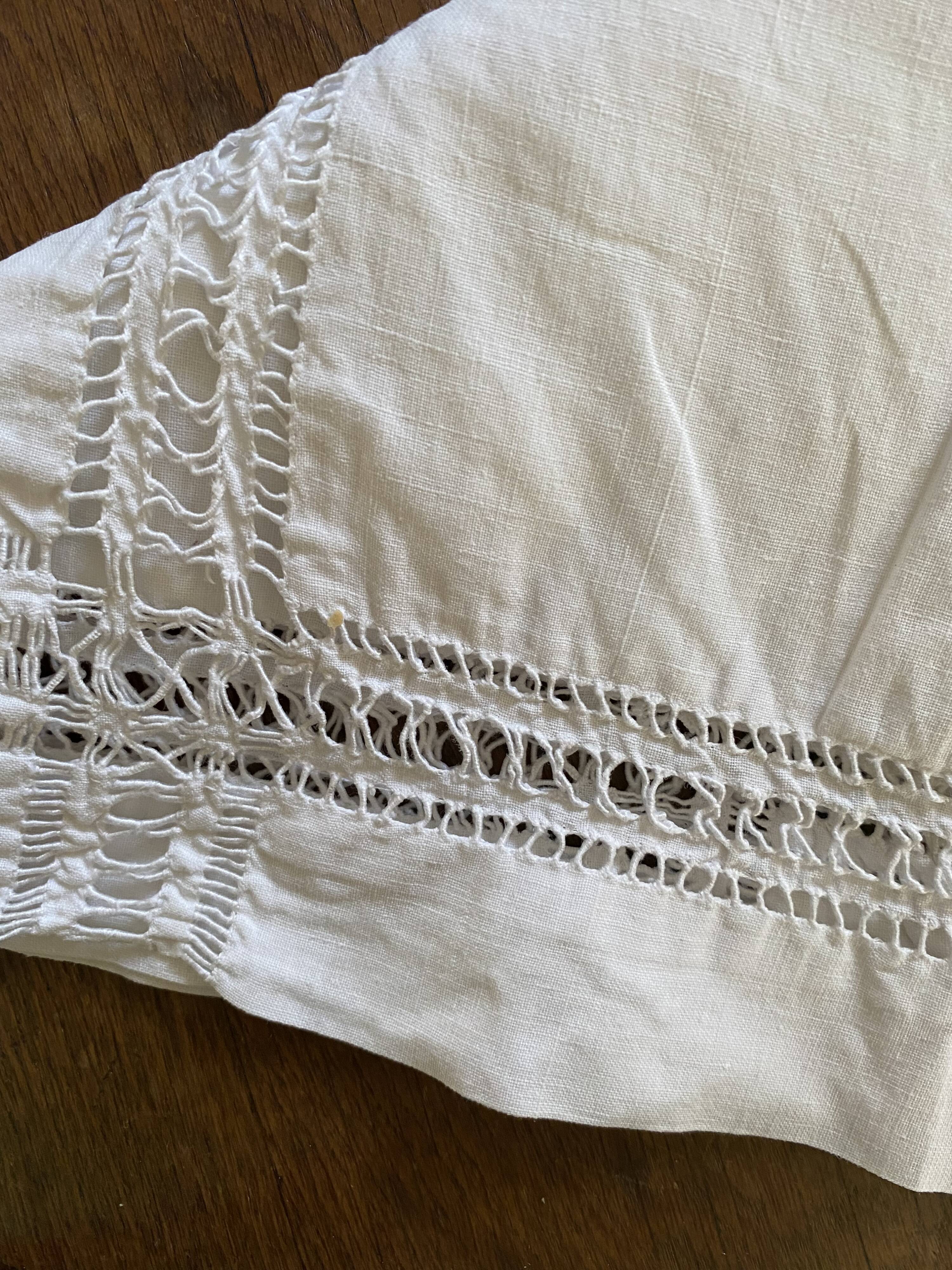 White cotton pillowcase with CS monogram