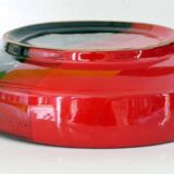 Cendrier en céramique Italy vintage rouge orange noir 1970 Bitossi pour Raymor