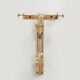 Pair of Murano Glass Wall Sconces Satin Smoke Glass and Brass, Italy