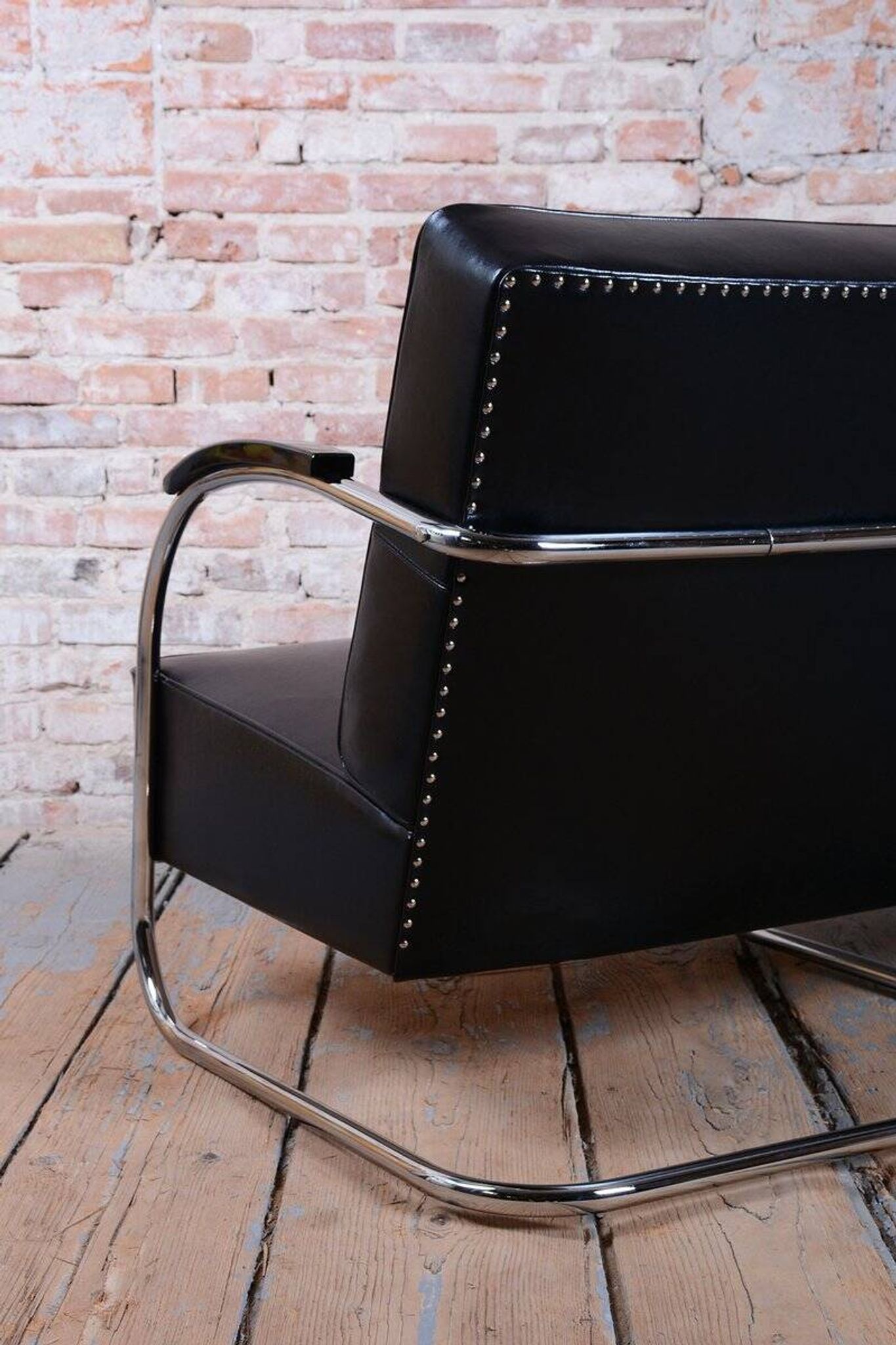 Bauhaus Sofa in Chrome and Leather from Mücke-Melder, Czech, 1930s