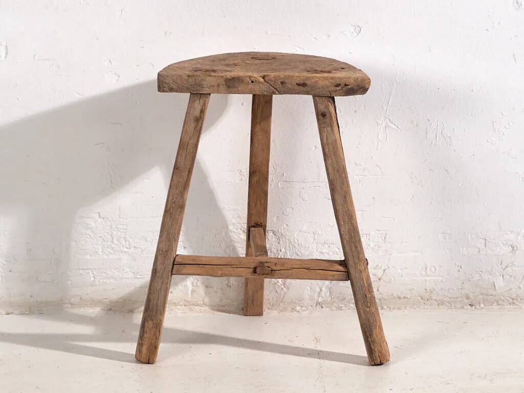Antique Chinese stool in wood – end of the Qing dynasty (c.1900) #2