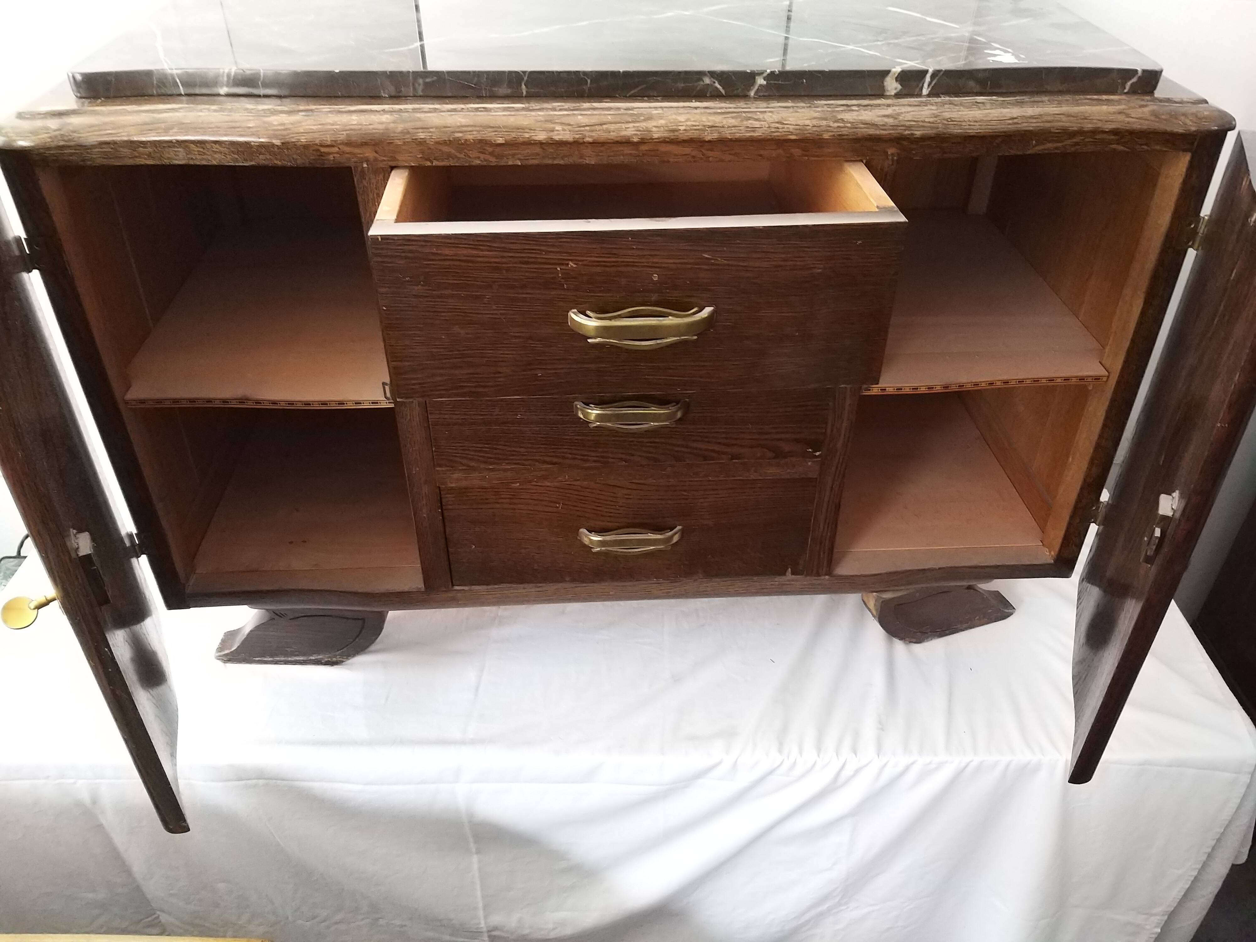 Art deco oak vanity