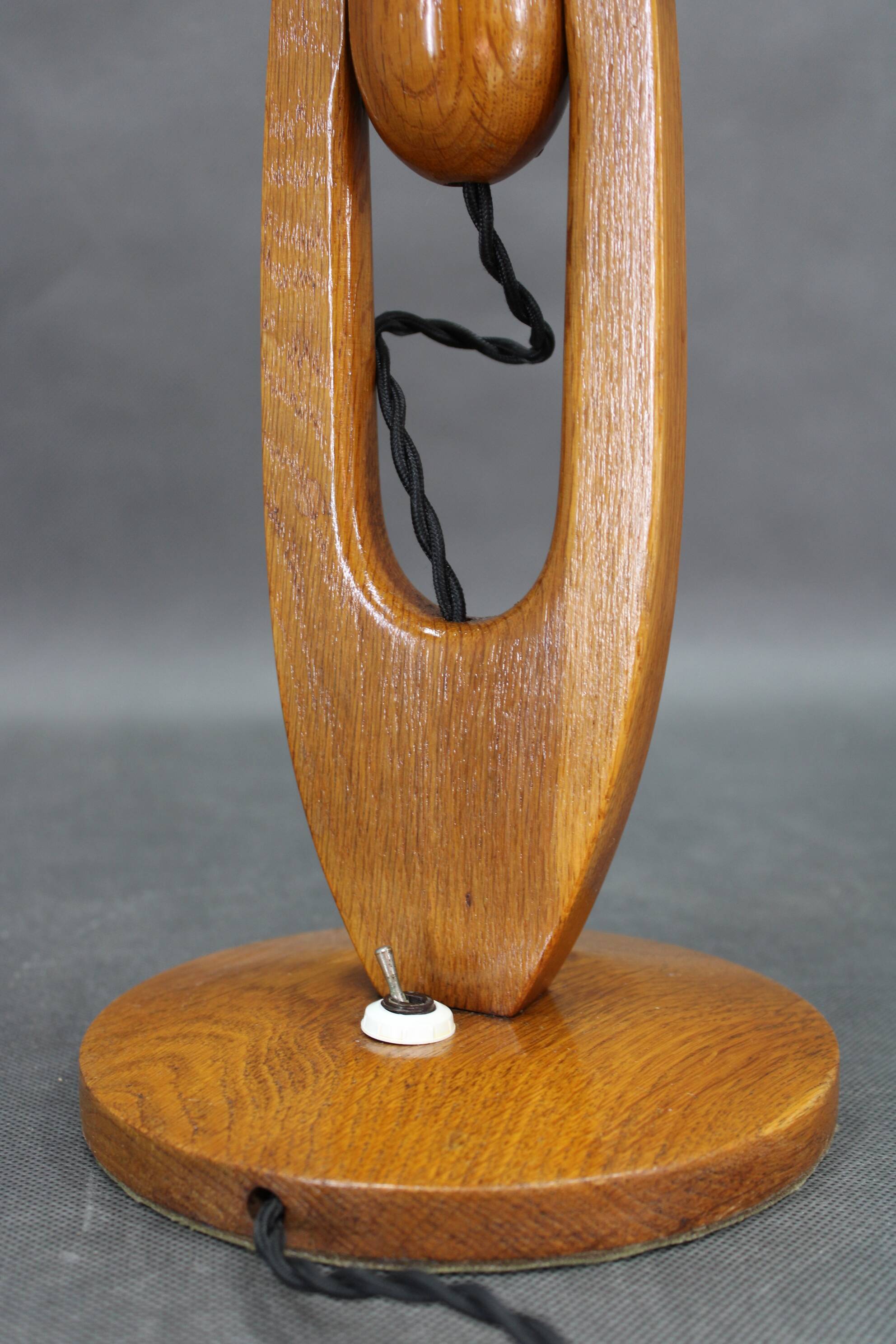 Pair of mid-century adjustable wooden table lamps, Czechoslovakia, 1970s